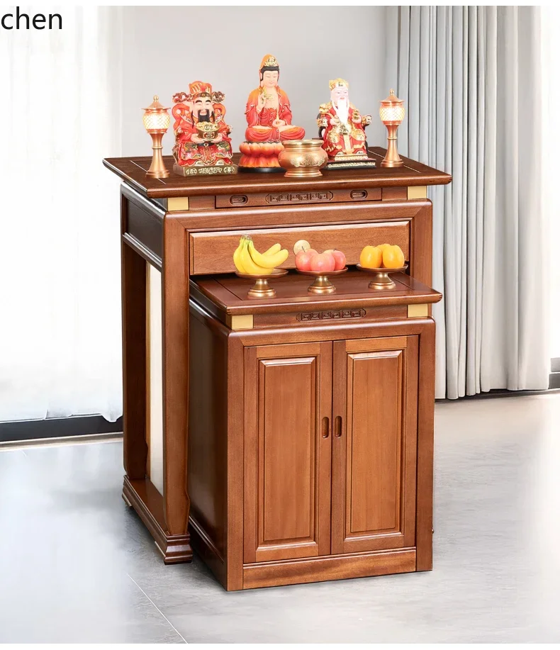 DSAsolid wood table incense case household modern small Buddhist platform simple casket new Chinese style