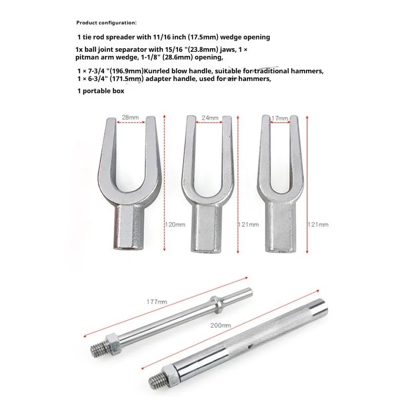 5 Piece Front End Service Kit Ball Fork Set Ball Joints Separators Connecting Rod Arms Tie Rod Pullers