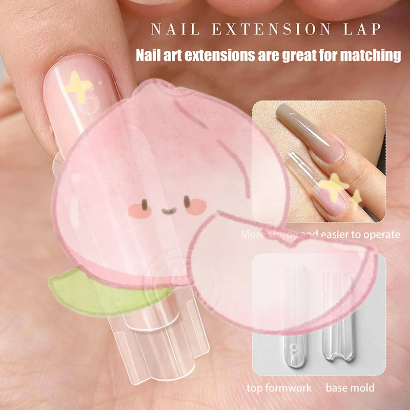 ساندويتش أشكال أظافر مزدوجة 140/280 قطعة 13 حجم ملحقات سريعة-أشكال مزدوجة نعش بيضاوي على شكل حرف T أشكال مانيكير قالب علوي قالب سفلي #1