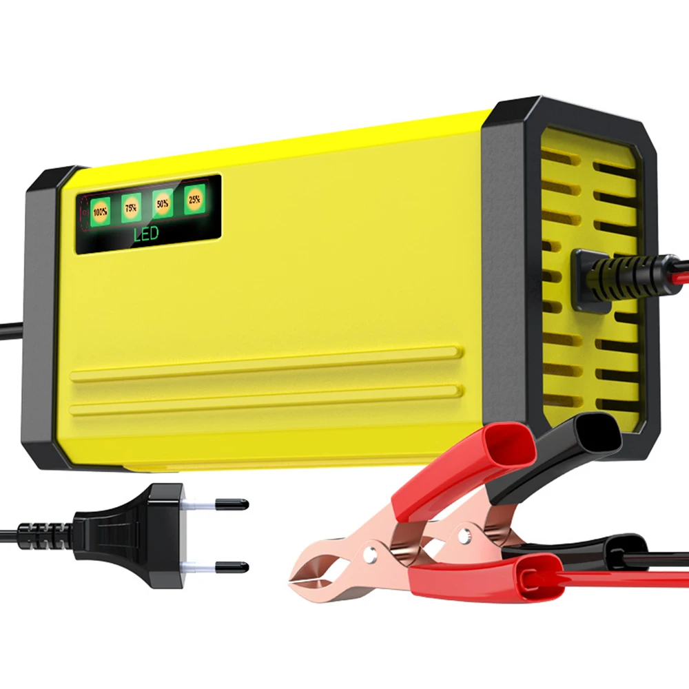 

Автомобильное зарядное устройство 12 В, 20 Ач с интеллектуальной регулировкой тока, вилка европейского стандарта для зарядки и защиты аккумулятора для автомобиля, мотоцикла