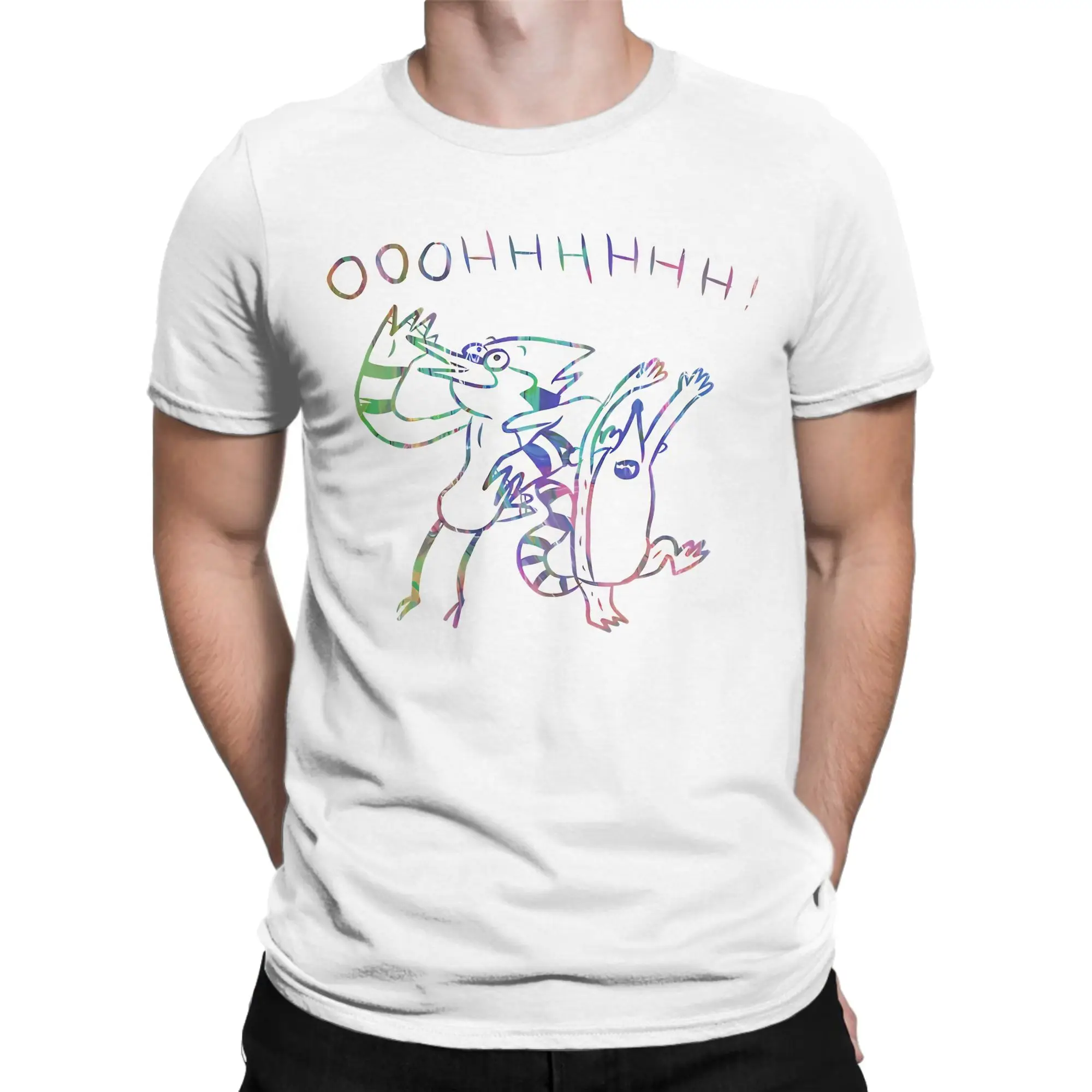 Mordecai and the Rigbys T Shirt Men Women 100% Cotton Vintage T-Shirt Crewneck Regulars Show  Tees Short Sleeve Clothing 6XL