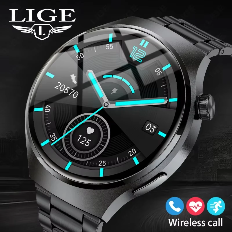 

LIGE Men Smart Watch Wireless Call IP68 Waterproof Health Sleep Monitor Watch Voice Assistant Sport Smartwatch For Android IOS