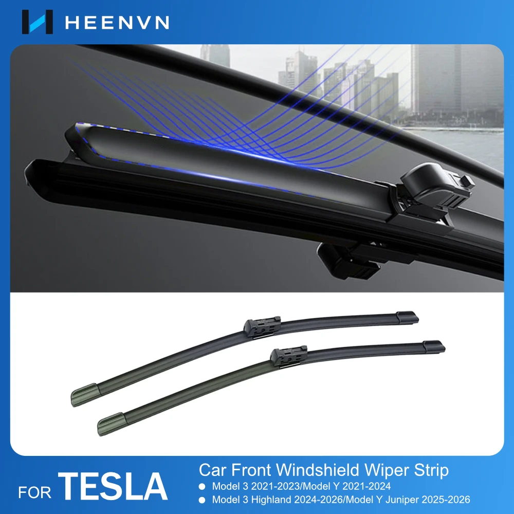 Heenvn Wiper Front Wiper Blades For Tesla Model Y Juniper Model 3 Highland 2021-2026 Windshield Windscreen Car Rain Brushes 28"