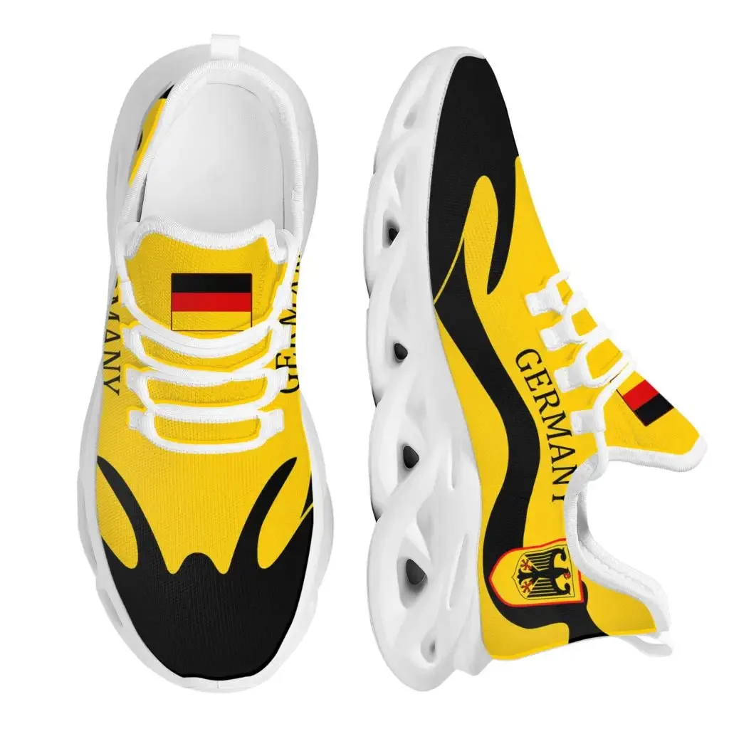 New German Flag Design Sneakers Russian National Emblem Printing Comfortable Platform Casual Shoes Girls Non-slip Lace-up Shoes