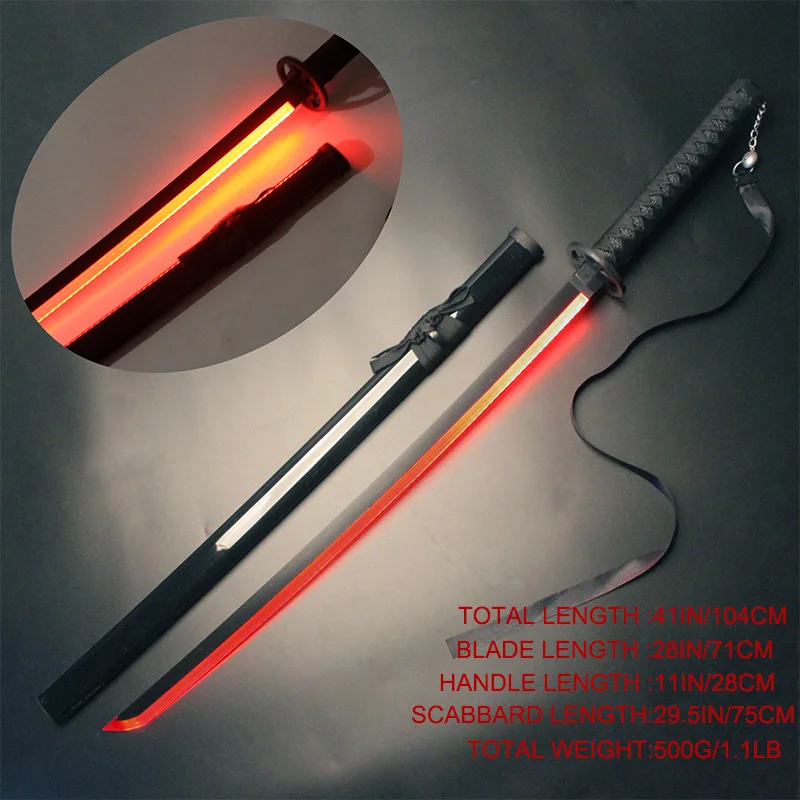 104 cm LED Leuchten Cosplay Sode No Shirayuki Schwert Katana Japanische Anime Kostenloser Spielzeug Schwert Halter Gürtel