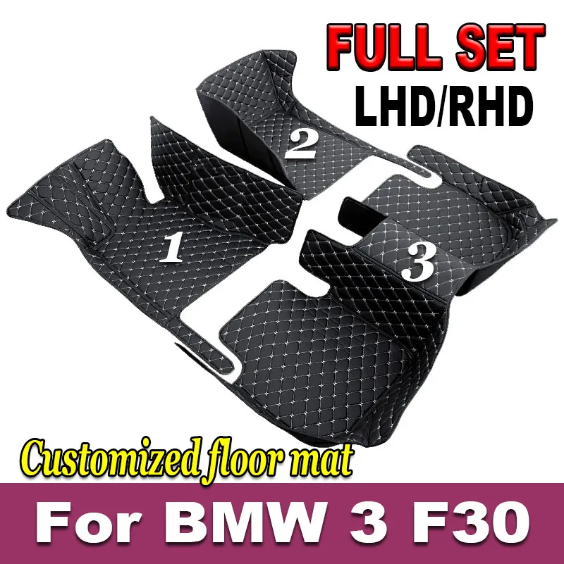 Car Floor Mats For BMW 3 F30 325i 330i 320i 318i Five Doors 2013 2014 15 16 17 18 19 Foot Pads Carpet Cover Interior Accessories