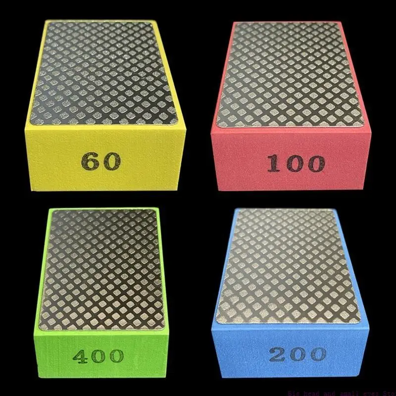 Diamond Hand Sanding Block for Metal Glass Tiles Ceramic Grinding Polishing Pad 90*60*30mm 60/100/200/400# Durable Abrasive