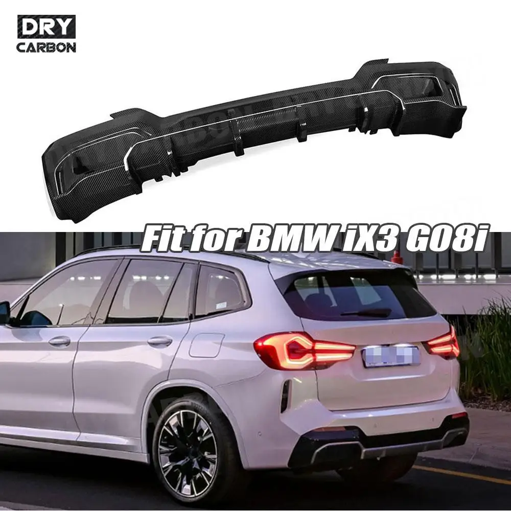 

Dry Carbon Fiber Rear Bumper Diffuser Spoiler Styling For BMW iX3 G08i 2022 FRP Bumper Guard Decoration Body Kits Accessories