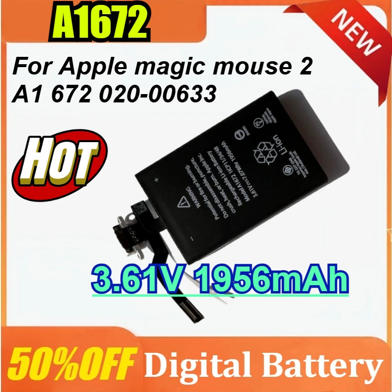 

Новый аккумулятор A1672 A1657 3,61 В, 1956 мАч для Apple Magic Mouse 2 020-00634 020-00633 Беспроводная мышь, высококачественные аккумуляторы