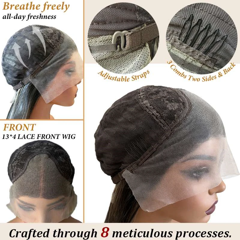 Short Bob Wigs for Women Ombre Brown Blonde Mixed Wig Side Part Large Small Cap Lace Front Wigs Synthetic Hair Futura Cosplay