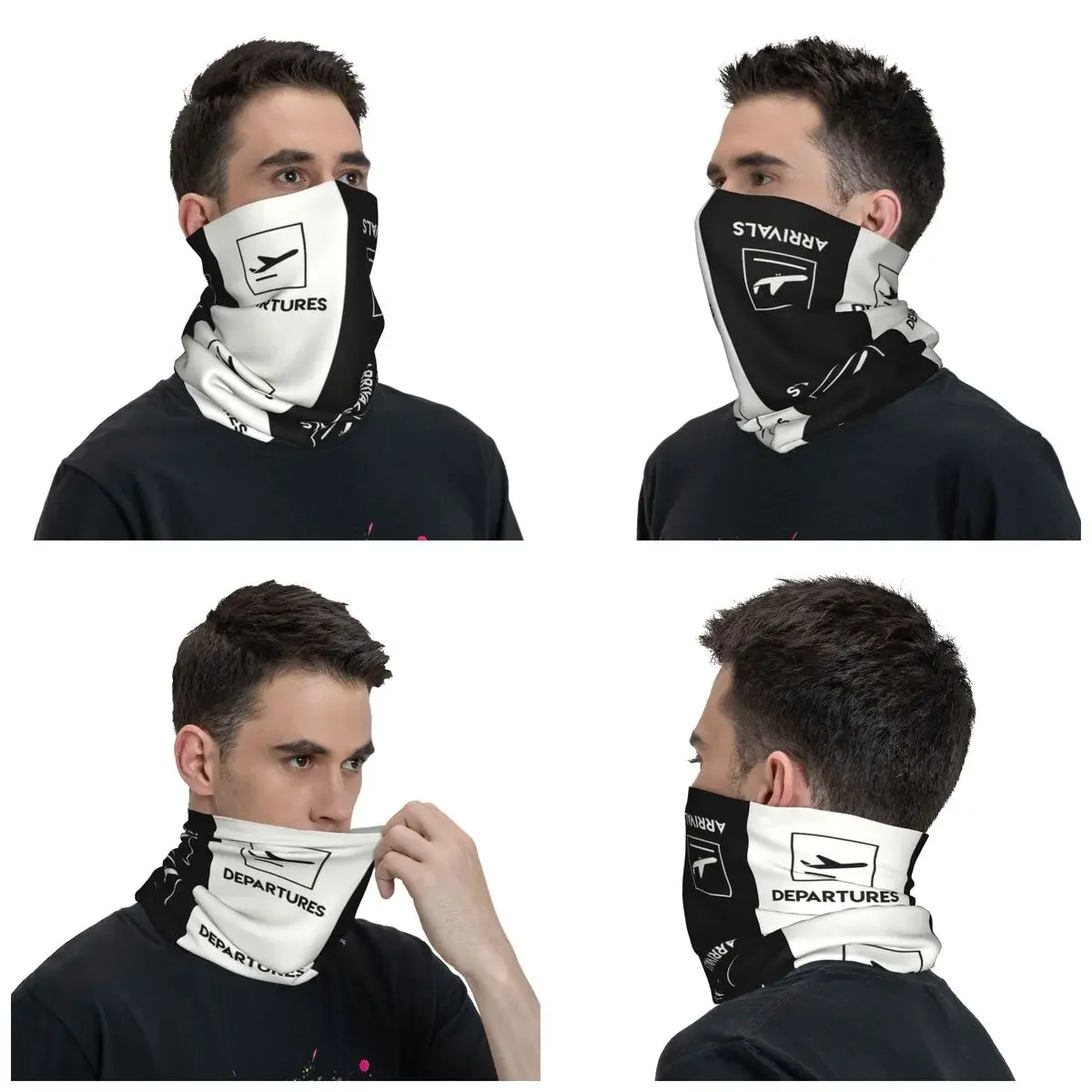 Plane Departures And Arrivals Bandana Neck Gaiter UV Protection Face Scarf Cover Aviation Aviator Pilot Headband Tube Balaclava