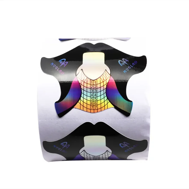 Pochoir d'extension de papier pour ongles, 100 pièces, support d'autocollants pour Gel acrylique, constructeur de pointes françaises, outil d'art pour faux ongles