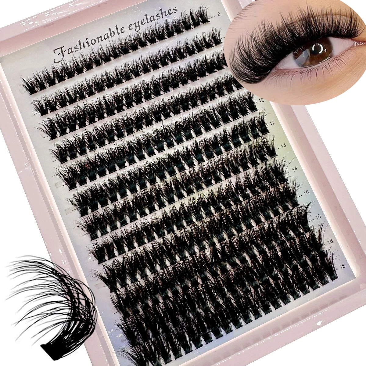 New 120/200/240Pcs D Fluffy Thick Eyelash Clusters D Curl Wispy Individual Lashes 30D-100 Mix Eyelash Extensions False Eyelashes