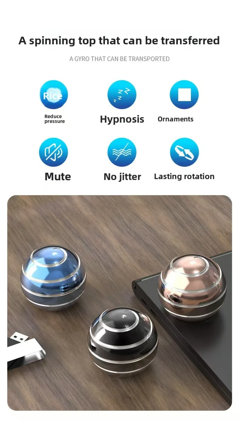 Neues Stressabbau-Spinngerät für Erwachsene bringt Glück mit Fingerspitzen-Gyroskop, Metallspielzeug, Desktop-Legierung, dynamischer Kreisrotator