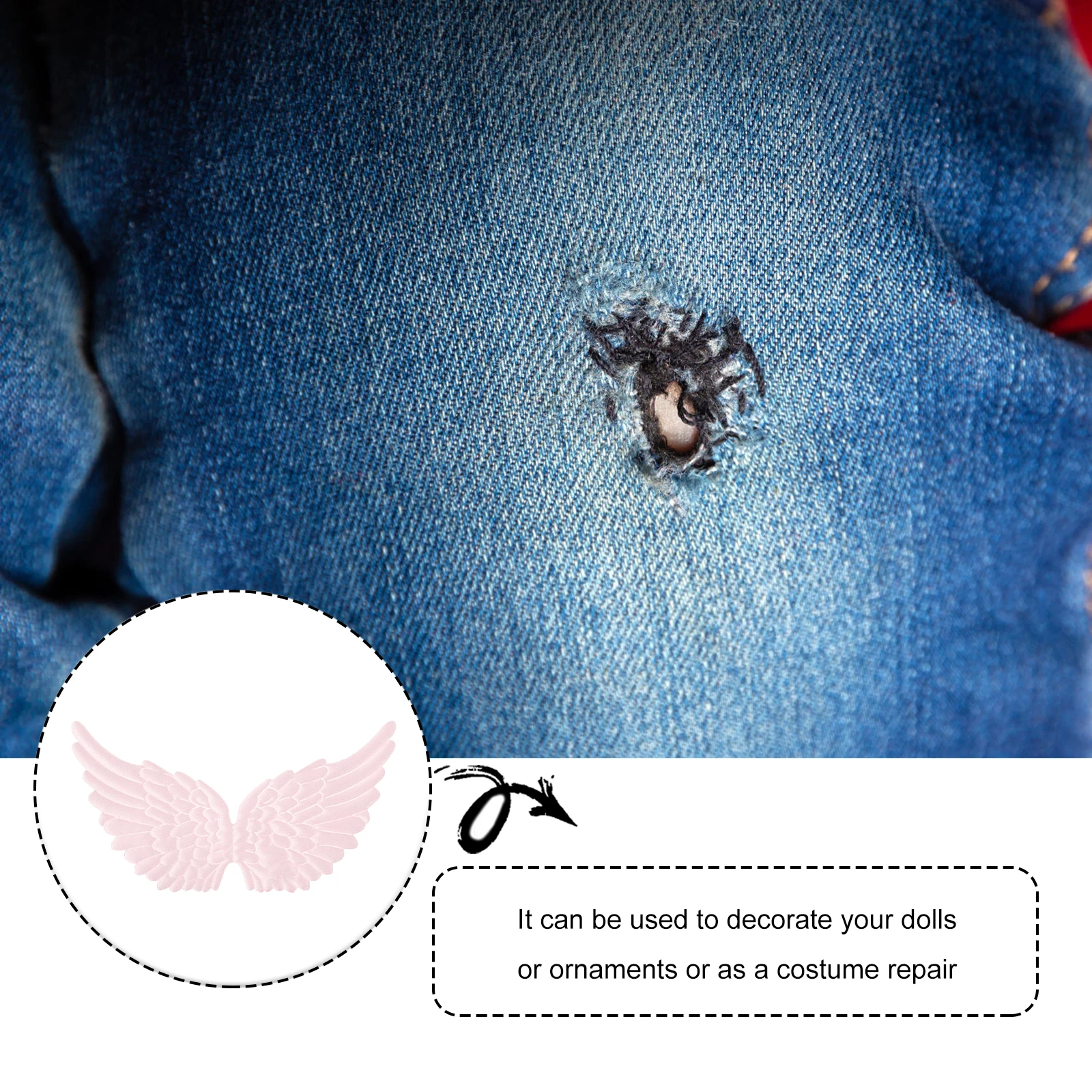 

18pcs Angel Wings Accessories Craft Sticker Christmas Tree Decoration DIY Ornament Wing Shape Adornment Cloth Material