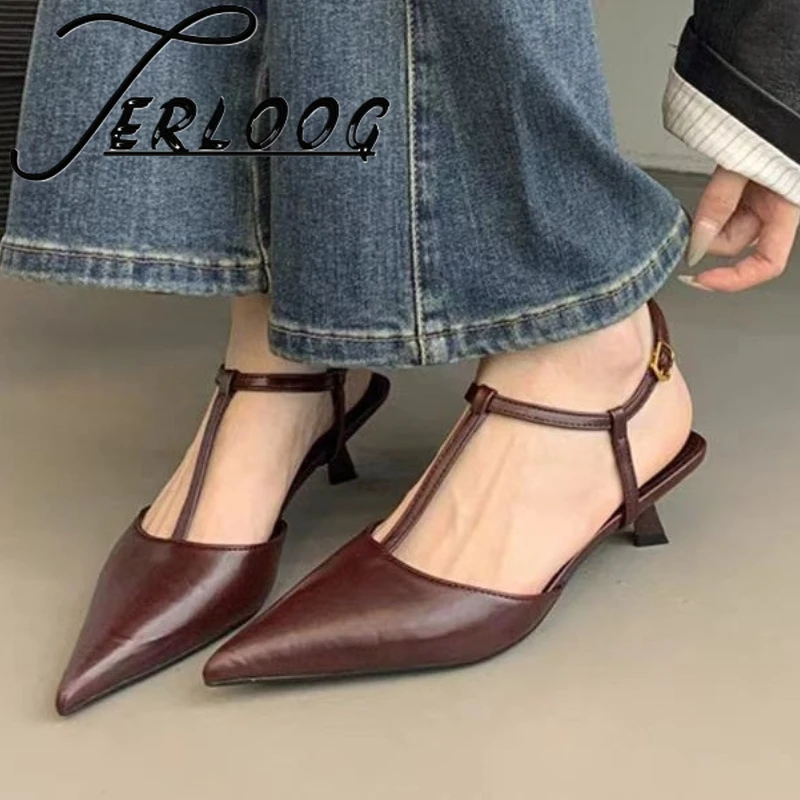 

Women Heeled Sandals Pointed Toe Summer Shoes New Brand Slingback Slippers 2025 Party Designer Sexy Woman Pumps Zapatillas Mujer
