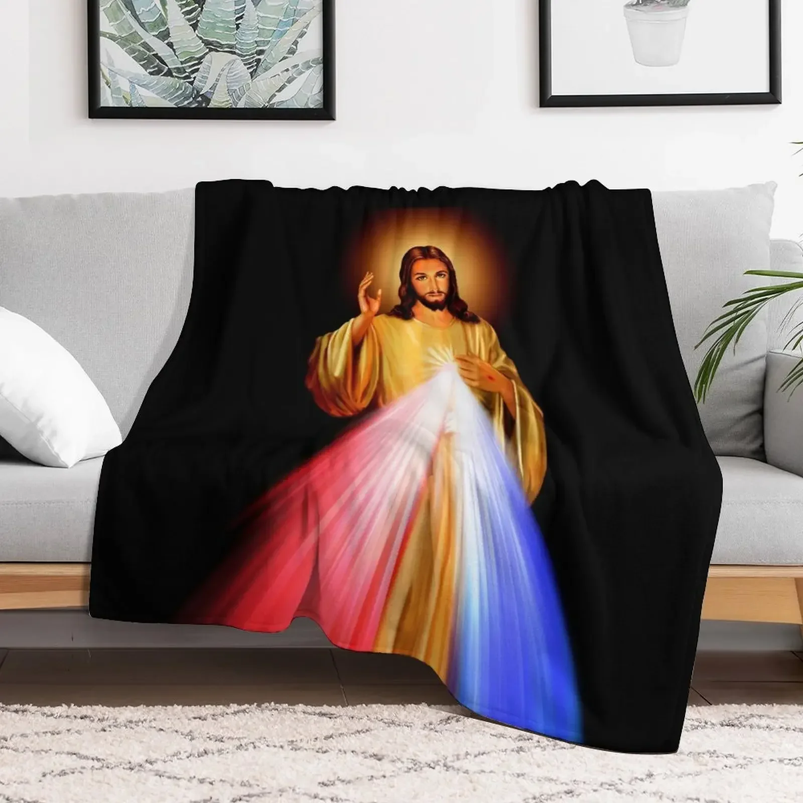 The Divine Mercy, Jesus I trust in You, Saint Faustina, Divine Mercy Throw Blanket Camping Soft Big Sofas Blankets