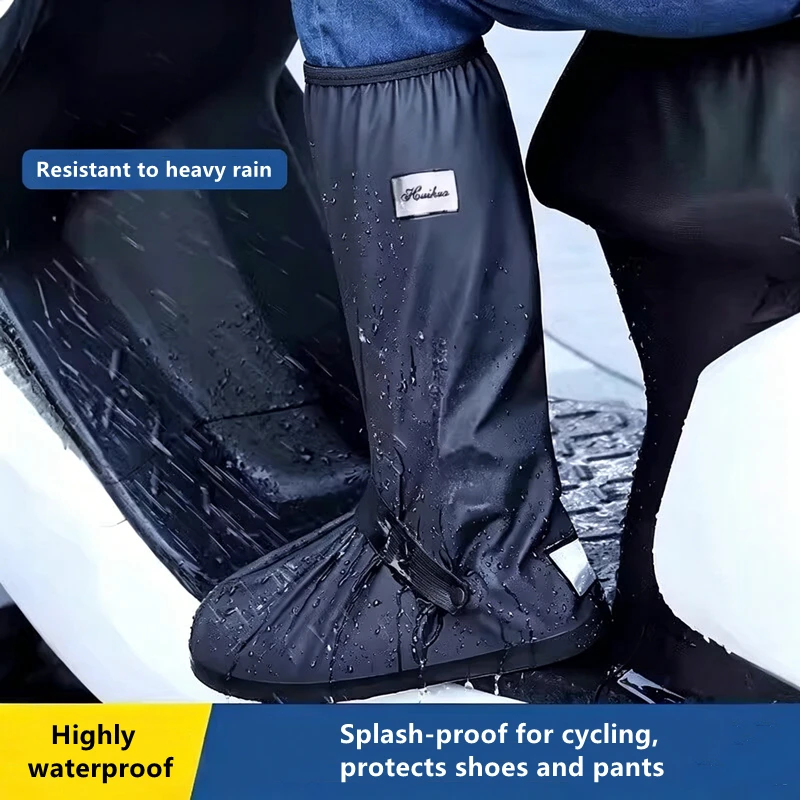 Woman High Top Rain Boots Man Rain Non-slip Rainproof Shoescover Waterproof Shoes Motorcycle Bike Rain Cover