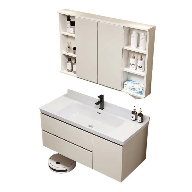 

Folding push-pull hidden feng shui mirror bathroom cabinet ceramic integrated bathroom smart washbasin cabinet