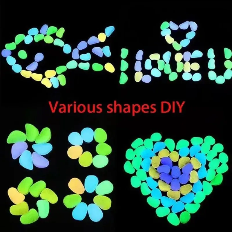 يتوهج في الظلام حديقة الحصى ل الرصيف حديقة شرفة حدائق الحديقة فناء خزان الأسماك حوض السمك الديكور توهج الحجر #5