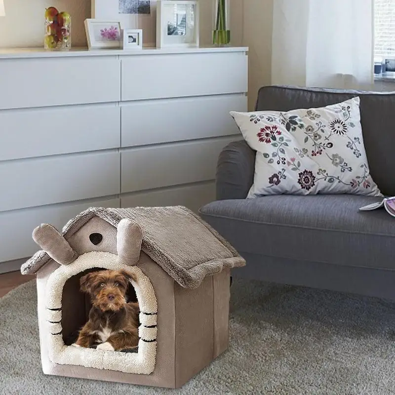 Indoor Dog House Portable And Durable Indoor Cat Bed Dog House Removable And Washable Cartoon Dog Tent House