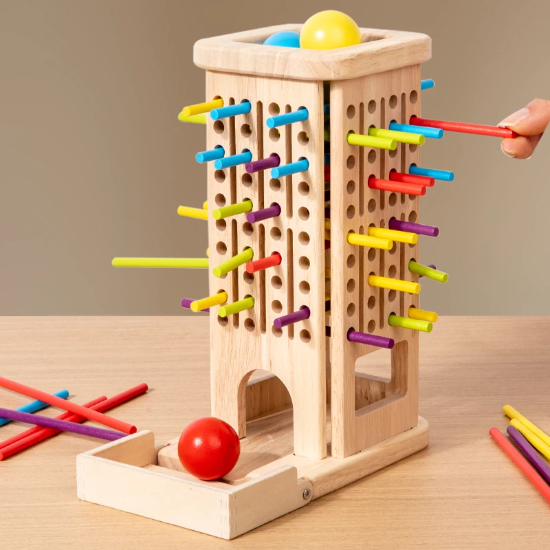 New 3in1 Wooden Stick and Tower Game Arithmetic Early Education Montessori Toys Thinking Training Parent-child Interactive Toy