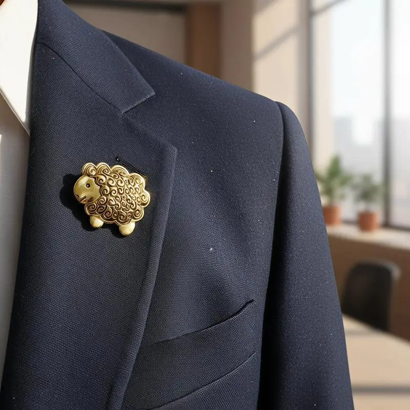 Exquisite Rhinestone Pearl Sheep Goat Lapel Pin Fashion Animal Shaped Brooch for Women Daily Commute Outfit Decor Gift