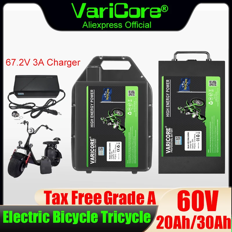 

60V 20ah/30ah Waterproof Lithium Battery 16 strings 18650 High-power 2400W BMS for Electric Tool Weeding Machine duty-free