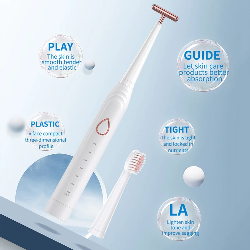 3 In 1 Multifungsi Sikat Gigi Listrik Sonic Tahan Air USB Isi Ulang Pengganti Sikat Kepala Pintar Timer Dewasa Rumah WDDA60