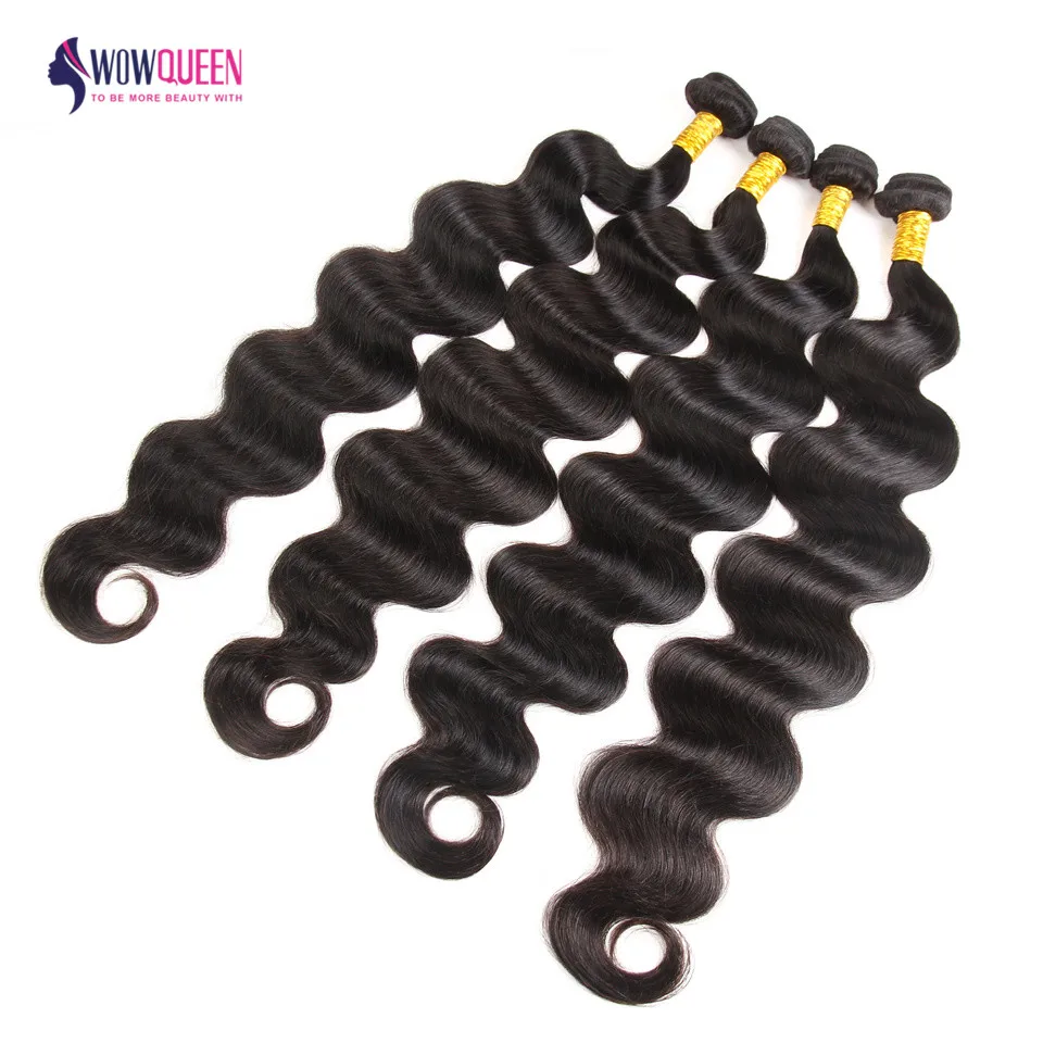 Body Wave Bundles 28 30 32 34 36 Inches Remy Human Hair Weave Bundles Peruvian Hair Extensions For Women True To Length 3/4 PCS