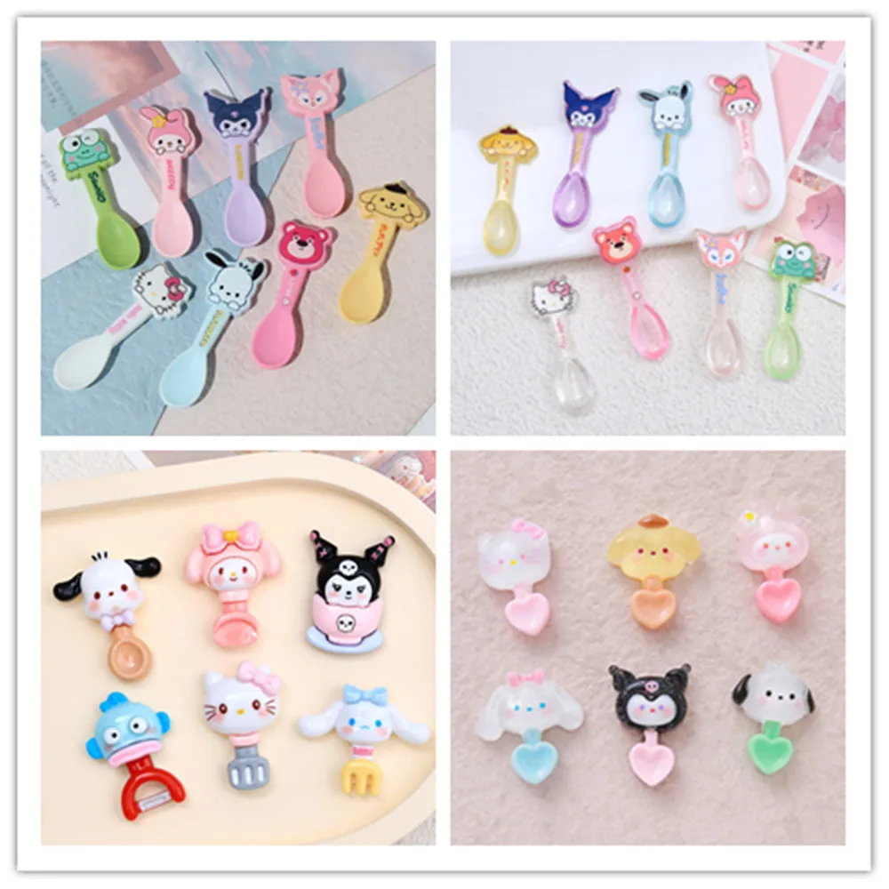 

1:12 Mini Cartoon Sanrio Scoop Fork Tableware Resin For Kids Dollhouse Home Decoration Accessories