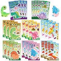8/16/24PCS Creative Dinosaur Cartoon Collage Stickers for DIY Game Stickers Animal Craft Laptop Skateboard Stickers Gifts