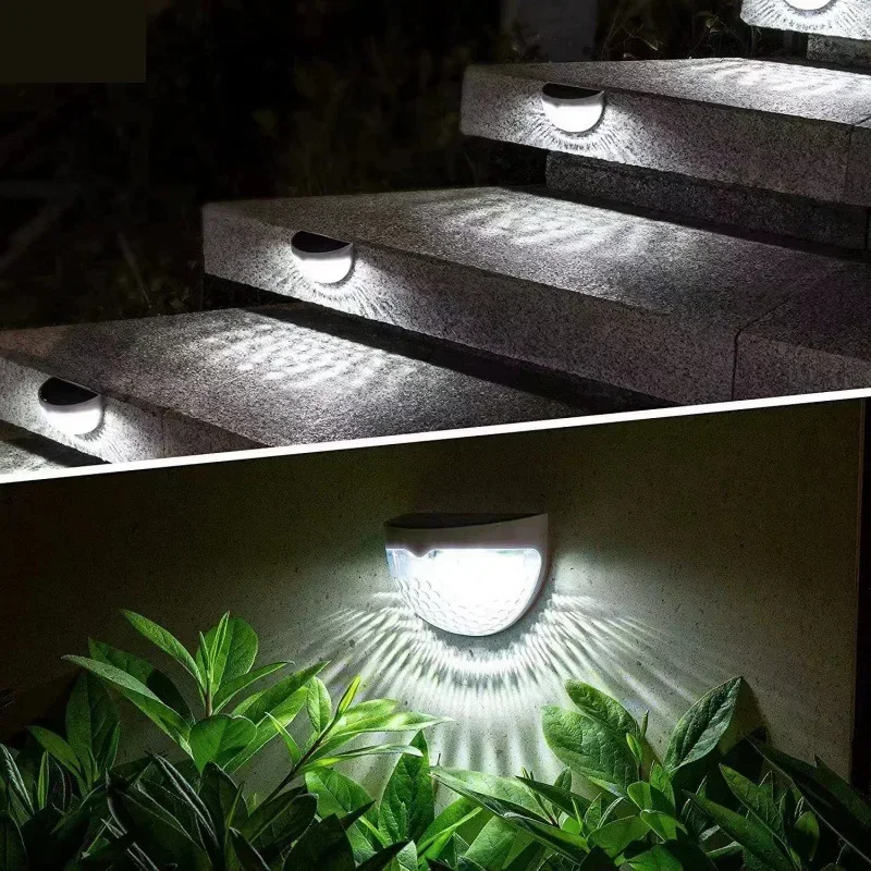 2pcs LED Solar Lights Outdoor Waterproof Wall Lamp Semicircle Home Balcony Light Garden Yard Stairs Street Hallway Decor Lamps