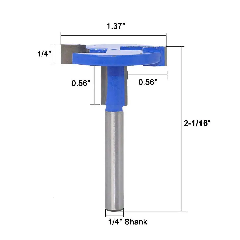 T Slot Router Bit 1/4 Inch Shank T-Track Router Bit Set T Slotting Router Bit Wood Milling Cutter