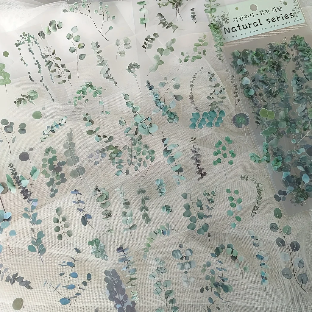 6 unidades/pacote pet plantas flores adesivos diy scrapbooking planejador decoração colagem diário suprimentos estética papelaria adesivo