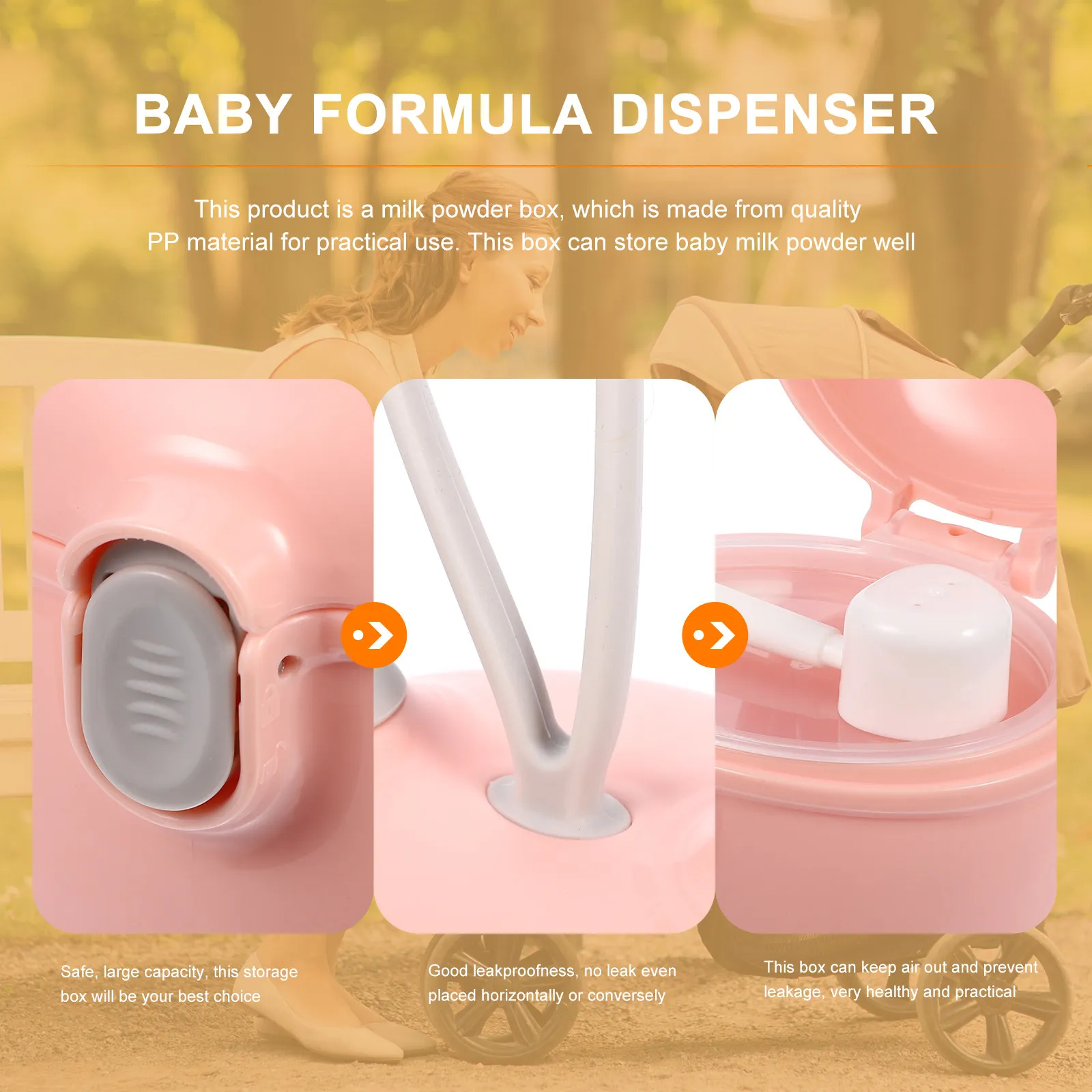 

Milk Powder Box Formula Dispenser Snack Storage Container Sealed Leakproof Large Capacity PP Material for Travel Home Office