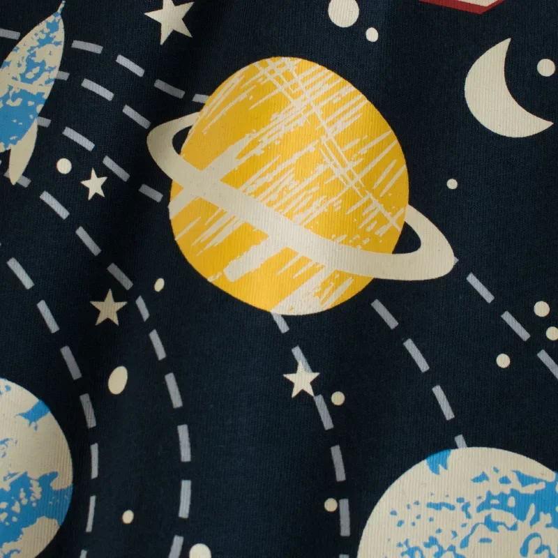 Kids T shirt Summer Children's Clothing Space The Solar System Cute Boys Short Sleeves T-shirt Pure Cotton Tops Tees Clothes