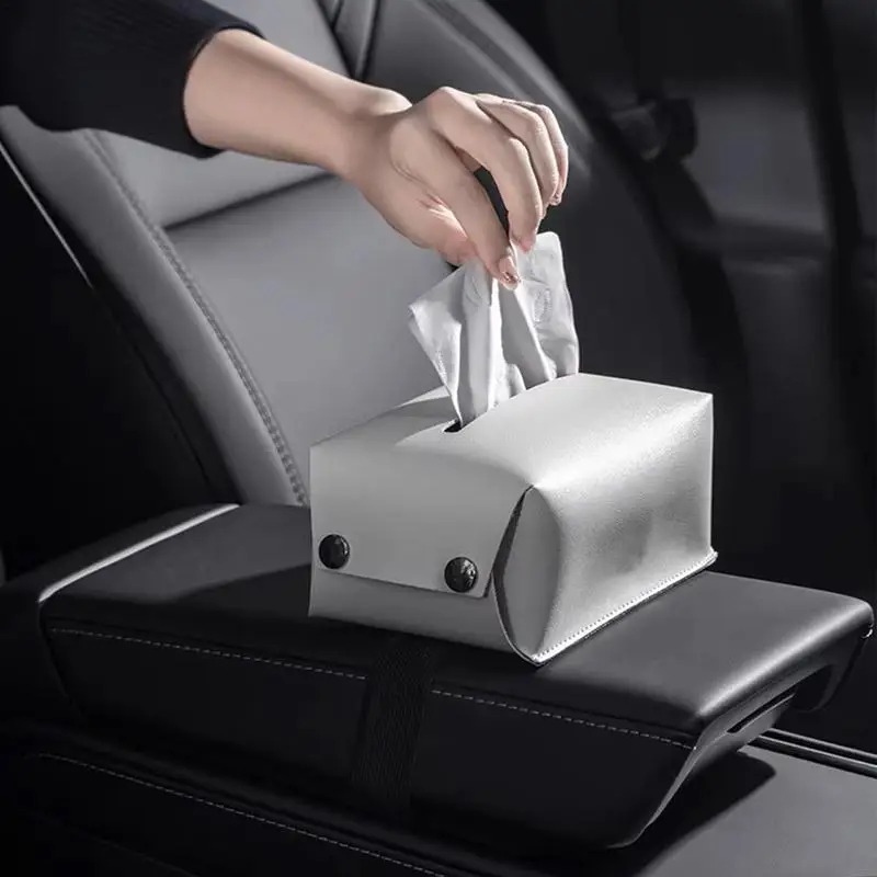 Car Napkin Holder PU Leather Facial Tissue Holder For Auto Headrest Napkin Box Car Tissue Case Napkin Dispenser For Vehicle
