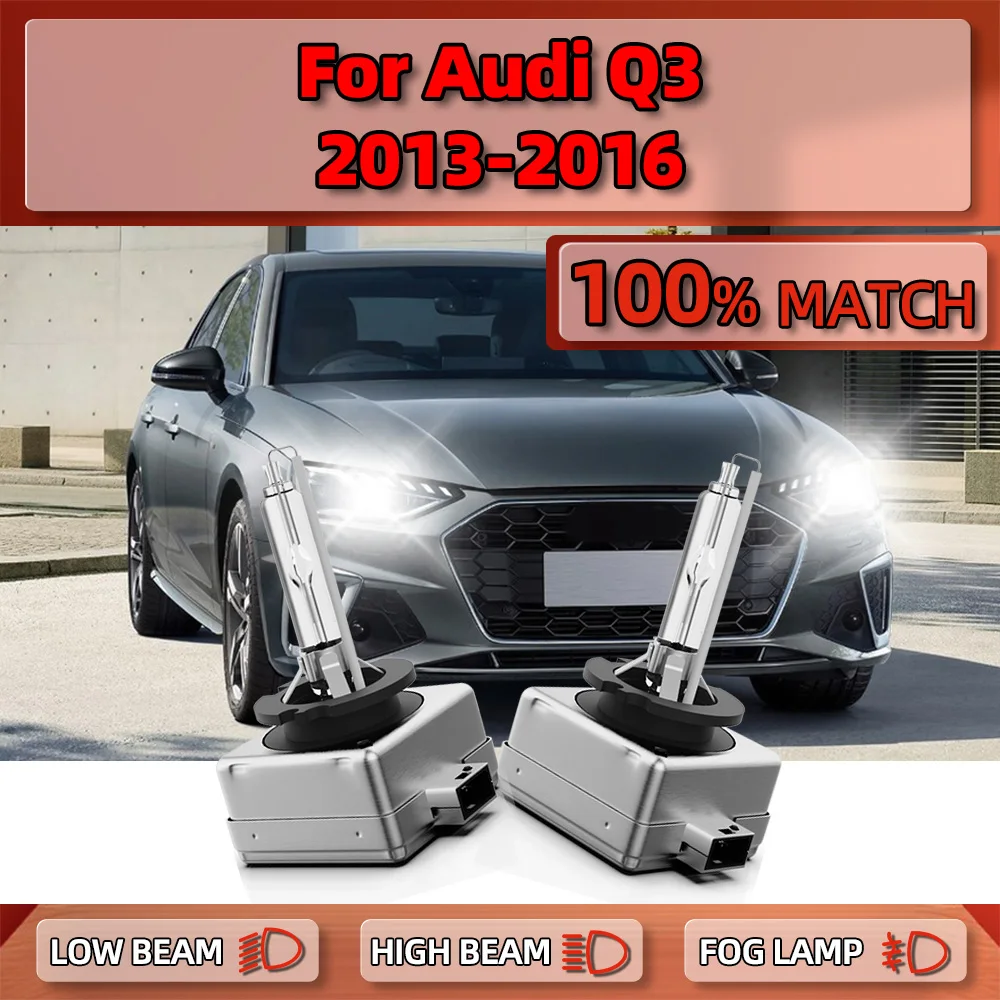 

2PCS 35W D3S Xenon Headlight Bulbs 20000LM Super Bright Car HID Xenon Lights 12V 6000K White For Audi Q3 2013 2014 2015 2016