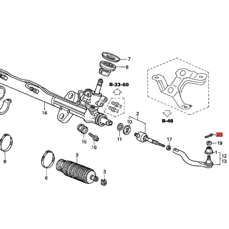 Axe de tête de boule inférieur, adapté pour 2004 Accord Odyssey Civic