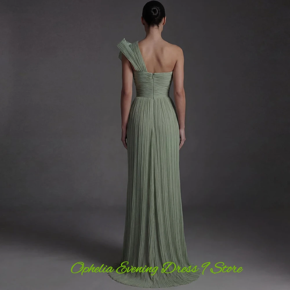 Elegant Chiffon Sweep Train Evening Dress Exquisite One Shoulder Prom Dresses Fashion Mermaid Customized Special Occasion Gowns