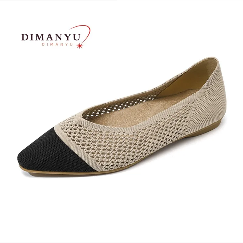 dimanyu-chaussures-plates-pour-femmes-bout-pointu-2025-nouveau-ete-decoupe-tricot-femmes-chaussures-de-ballet-maille-grande-taille-chaussures-pour-femmes