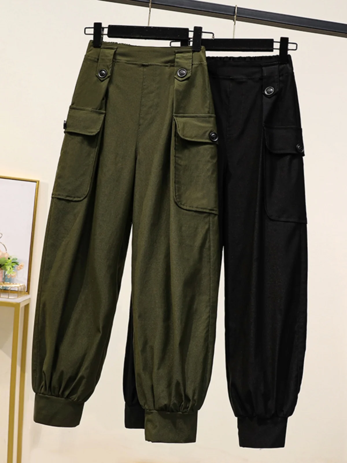 

Брюки женские больших размеров с высокой талией, повседневные, весенние, новая модель, стройнящие, модные, в стиле Harajuku, длинные, для работы