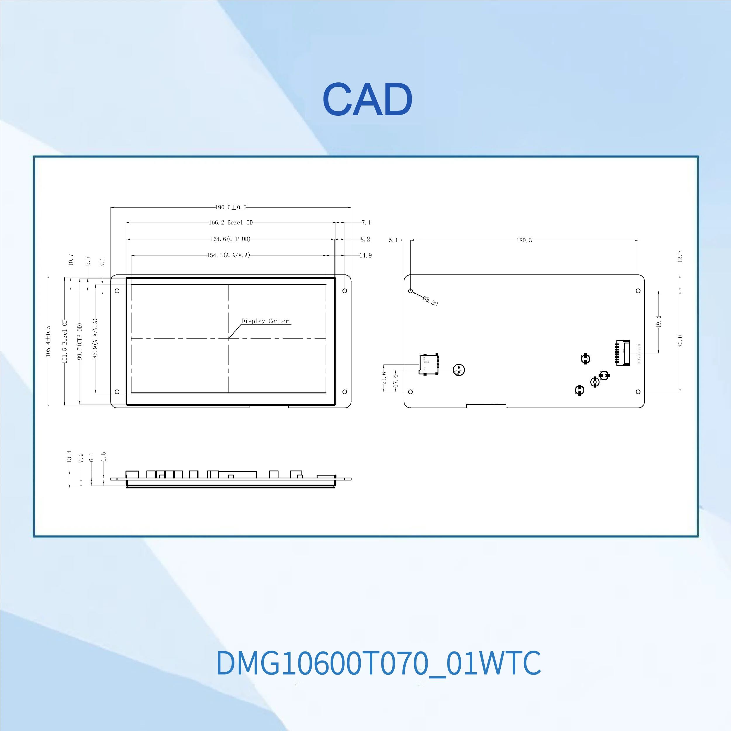 DWIN-módulo LCD Arduino, pantalla HMI ESP32 de 7,0 pulgadas, resolución de 1024x600, dmg10600t070 _ 01W