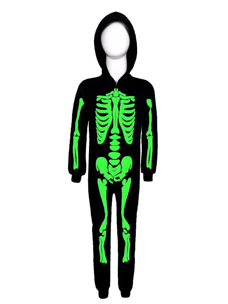 loween Cosplay Teschio Luminoso Tuta Incandescente Notte Vestito di Un Pezzo Faion Costume di Scena da Donna Glow in the k