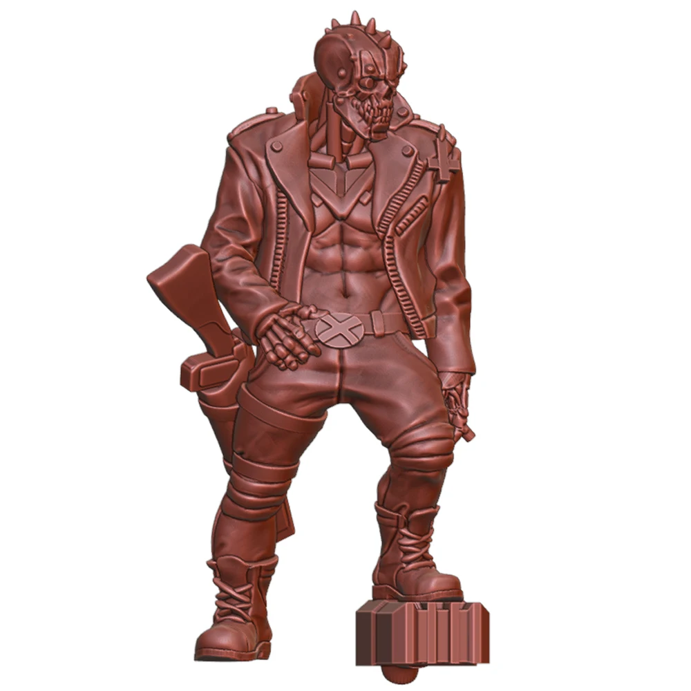 

1/35 3D Print Resin Model Statue Skull Punk Resin Unpainted Model Kit Unassembled Gk Miniatures Figures Tabletop Toy