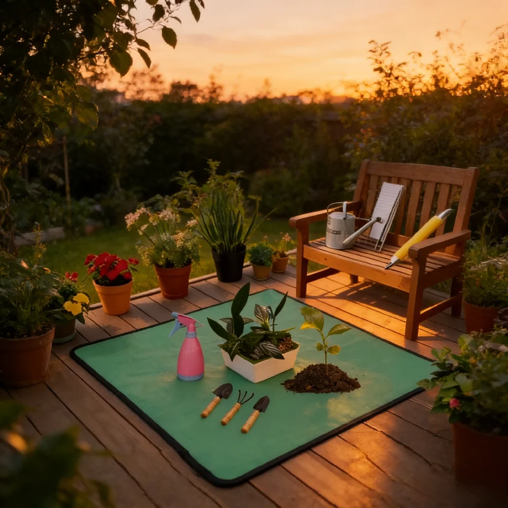 Gardening Potting Mat Waterproof Thickened Plant Repotting Pad Foldable Soil Replacement Mat For Succulents Flower Pots Indoor G