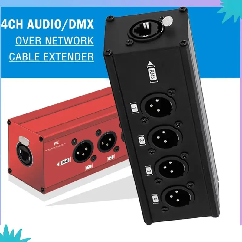 ABZW High-Quality 1Pair RJ45 4 Channel 3Pin XLR Network Cable Extenders For Live Stage Lighting And Studio Recording