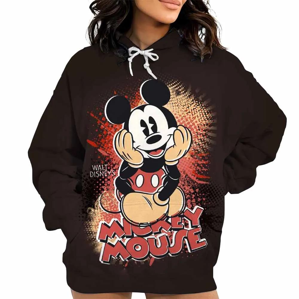 Spring Couple Outfit New Cartoon Disney Mickey Mouse Hoodie Best Friend Outfit Women Loose Hooded Pullover Hoodie Jacket Top
