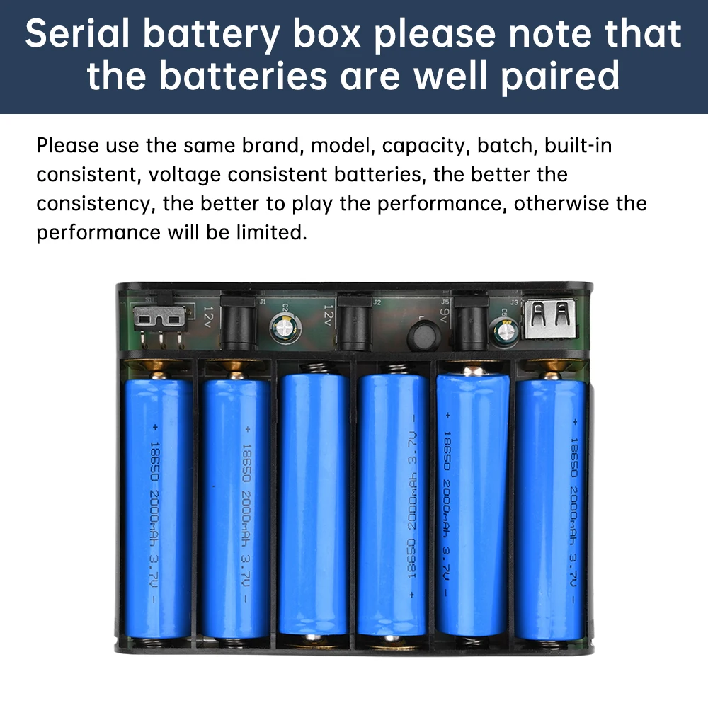 5V 9V 12V Ausgang UPS Unterbrechungsfreie Stromversorgung Powerbank-Box für Router Handy Stromspeicher-Gehäuse 6x 18650 Batterie – Detail 15